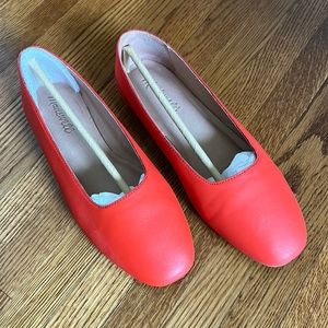 Madewell Cory Flat in Flame, leather, size 7
